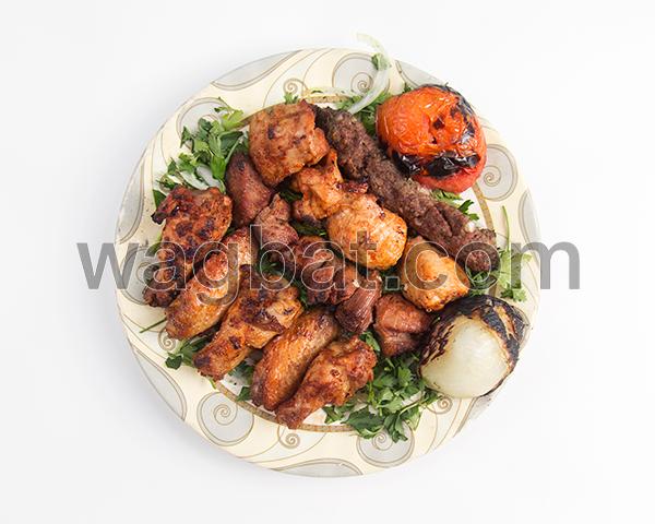 مشكل مشاوي الحمراء ( كباب دجاج + كباب لحم + اوصال + جوانح + شيش طاووق )