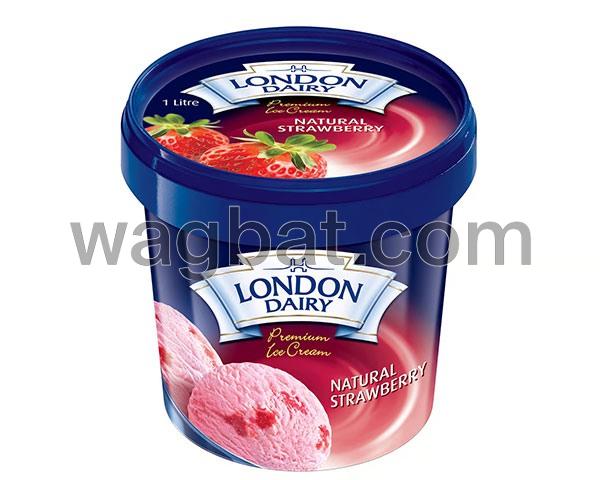 ايسكريم لندن دايري برميم فراولة طبيعي 1 لتر