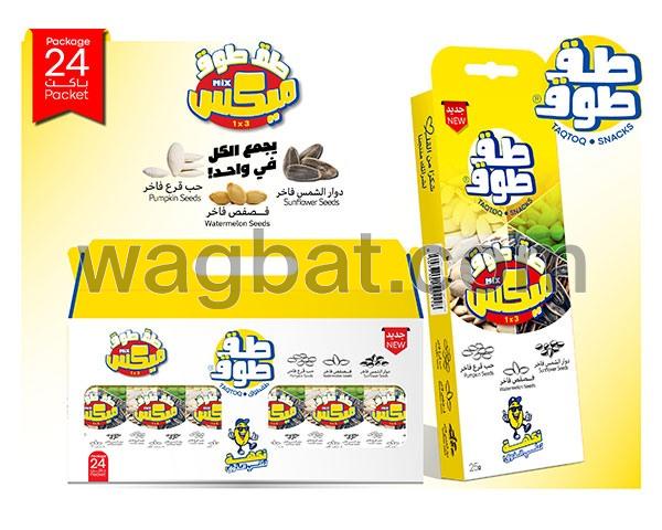 كرتون ميكس طق طوق 3*1 ميني باكت (25جم - 24 باكت)