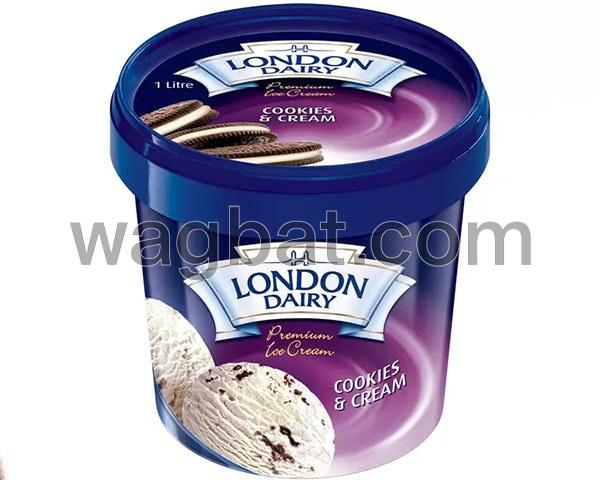 ايسكريم لندن دايري برميم كوكيز اند كريم 1 لتر